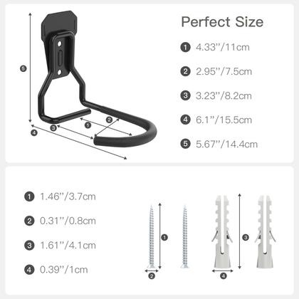 Imagem de Suporte de parede para bicicleta Housolution Heavy Duty com gancho fixo, pacote com 2
