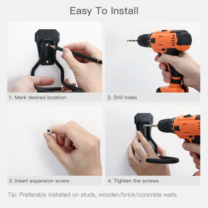 Imagem de Suporte de parede para bicicleta Housolution Heavy Duty com gancho fixo, pacote com 2