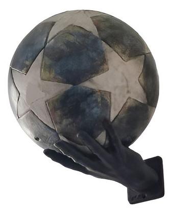 Imagem de Suporte De Parede para Bolas Futebol  Campo  Society  PRETO