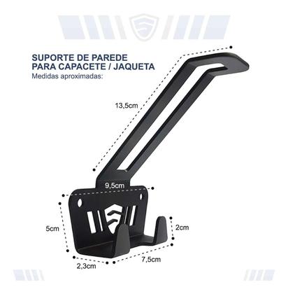 Imagem de Suporte De Parede Para Capacete Jaquetas Mochila Macacão