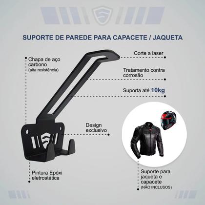 Imagem de Suporte De Parede Para Capacete Jaquetas Mochila Macacão