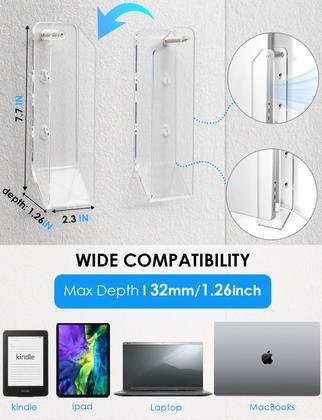 Imagem de Suporte de parede para laptop Haohaio em acrílico transparente, 3,2 cm de espessura