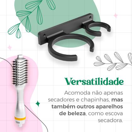 Imagem de Suporte De Parede Para Secador De Cabelo E Chapinha