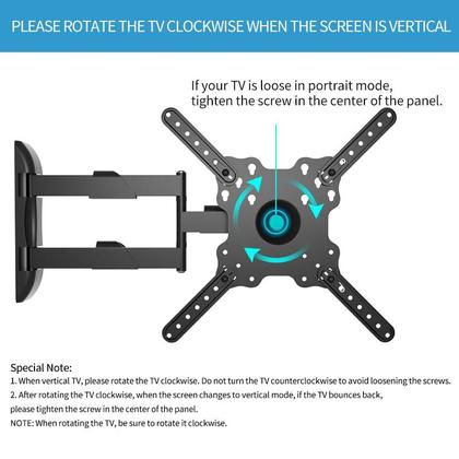 Imagem de Suporte de parede para TV HILLPORT, inclinação giratória vertical e horizontal, 32-50 polegadas