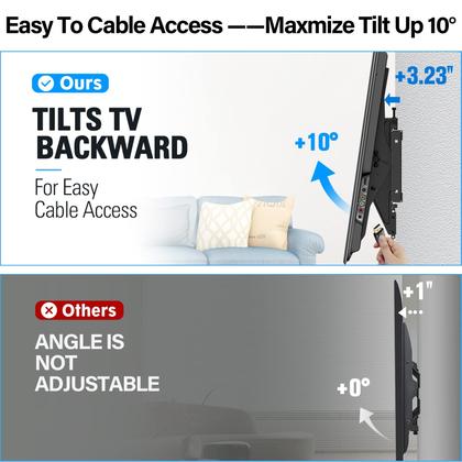 Imagem de Suporte de parede para TV MU0017 para 37-86" com inclinação de 120 libras