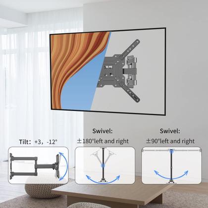 Imagem de Suporte de parede para TV Suptek Full Motion 23-55" 25 kg VESA 400x400mm