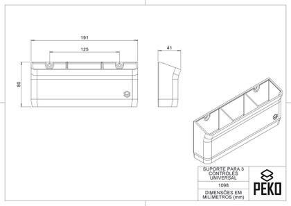 Imagem de Suporte De Parede Porta 3 Controles Remoto Ar Tv Universal