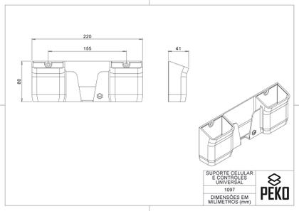 Imagem de Suporte De Parede Porta Celular E Controle Remoto Universal