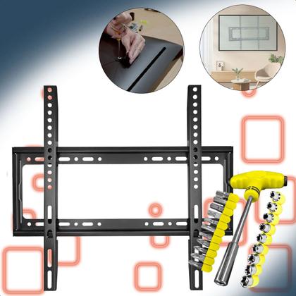 Imagem de Suporte de Parede Universal Fixo 23 a 63 para TV LED LCD até 50kg com Jogo de Ferramentas 24 Peças