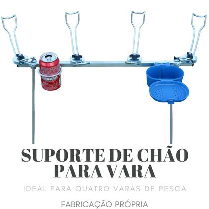 Imagem de Suporte De Pesca 4 Varas - Fixa No Chão Com Acessório