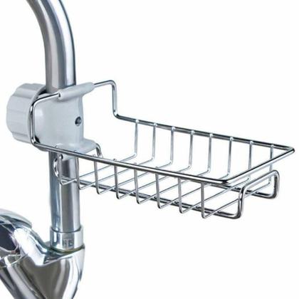 Imagem de Suporte de Pia em Aço Inox Esponjas Buchas Torneira Cozinha