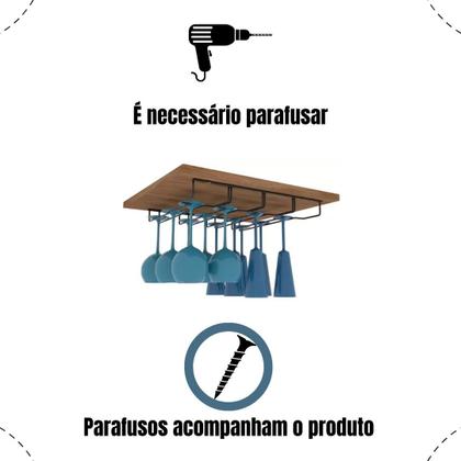 Imagem de Suporte de Taças fixo Vinho Bar Cozinha Organizador Fixo 12 Taças Elegante