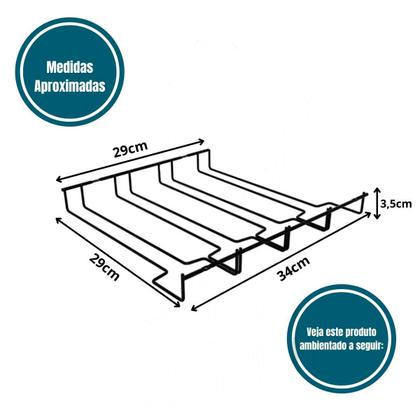 Imagem de Suporte de Taças fixo Vinho Bar Cozinha Organizador Fixo 12 Taças Elegante