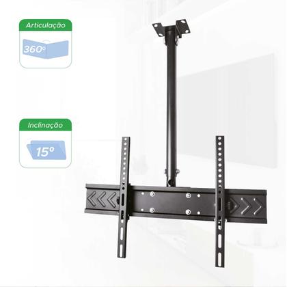 Imagem de Suporte De Teto P/ Tv/monitor Altura Ajustável 32" Até 75"