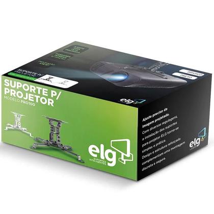 Imagem de Suporte de Teto para Projetor - Ajuste de Altura de 54 até 320mm - Preto - ELG PRO100BL