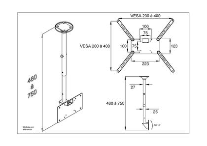 Imagem de Suporte De Teto Para Tv/monitor De 19 Até 56