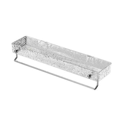 Imagem de Suporte de Toalhas e Organizador Adesivo para Banheiro  Prateleira com Barra de Inox