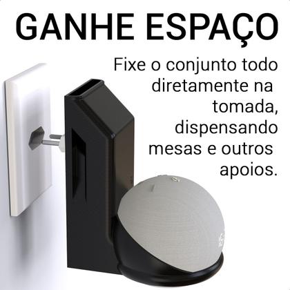 Imagem de Suporte De Tomada Parede Stand Amazon Alexa Echo Dot 4ª e 5ª Geração