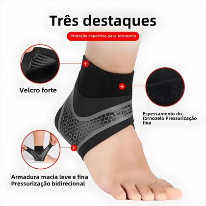 Imagem de Suporte de Tornozelo com Cinta de Compressão de Náilon para Esportes - Fitness, Basquete e Futebol