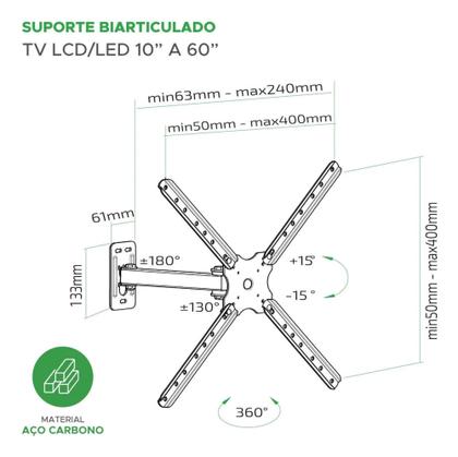 Imagem de Suporte de TV Articulado 10 até 60 Polegadas