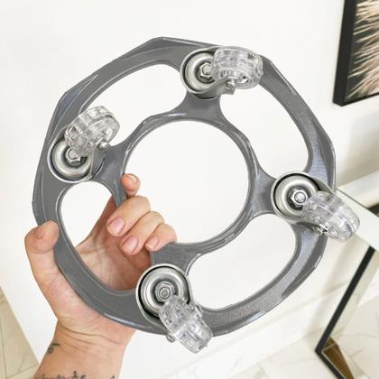 Imagem de Suporte De Vaso Com Rodas Porta Plantas 25cm De Alumínio Fundido