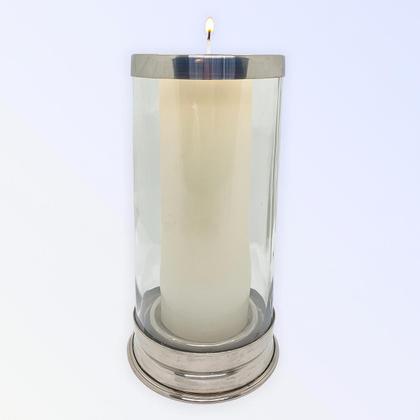 Imagem de Suporte de Vela 7 Dias 18cm Vidro Transparente e Alumínio