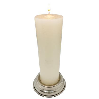 Imagem de Suporte de Vela 7 Dias 18cm Vidro Transparente e Alumínio