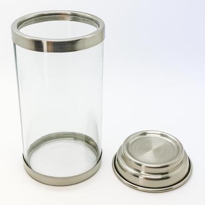 Imagem de Suporte de Vela 7 Dias 18cm Vidro Transparente e Alumínio