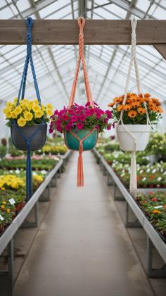 Imagem de Suporte Decorativo em Macramê, Arranjo de cordas Suspenso, Presente Ideal, Redinha para Planta