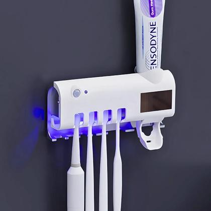 Imagem de Suporte Dipenser Com Esterilizador UV Porta Escova e Pasta de Dentes