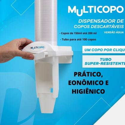 Imagem de Suporte Dispenser Porta Copos Descartáveis 180ml 200ml Agua