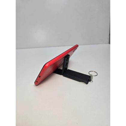 Imagem de Suporte dobrável de celular portátil com chaveiro  compacto, ajustável e ideal para viagem e mesa