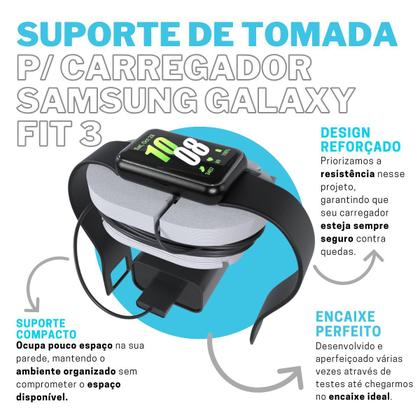 Imagem de Suporte Dock Station De Tomada Compatível com Carregador Relógio Smartwatch Samsung Galaxy Fit 3