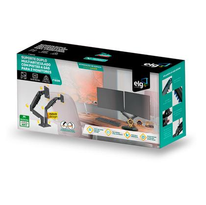 Imagem de Suporte Duplo Articulado de Mesa com Pistão a Gás para Monitores de 17 à 35 Polegadas - NOVO DESIGN - ELG F160N