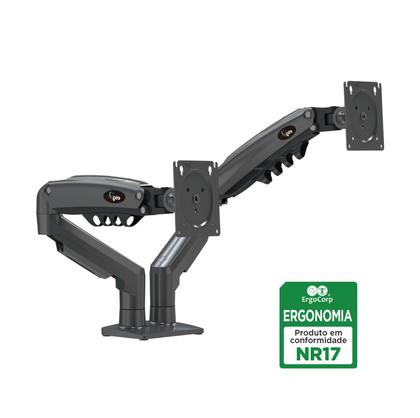 Imagem de Suporte Duplo Articulado de Mesa com Pistão a Gás para Monitores de 17 à 35 Polegadas - NOVO DESIGN - ELG F160N