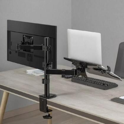 Imagem de Suporte Duplo Articulado De Mesa Para Monitor e Notebook BMG-33