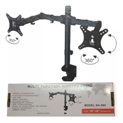 Imagem de Suporte duplo braco 2 monitor articulado 10 a 32 polegadas