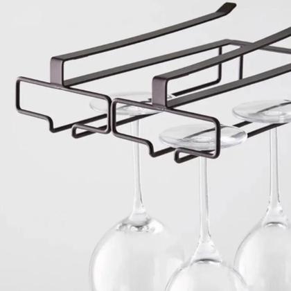 Imagem de Suporte Duplo Copos Organizador De Taças Vinho Armario De Encaixe Porta Copo Gin Cozinha Armario Suspenso