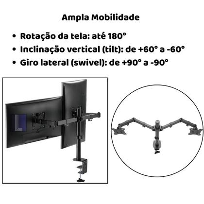 Imagem de Suporte Duplo Dois Monitores/TV 13 à 32" Mesa/Parede Vesa NF