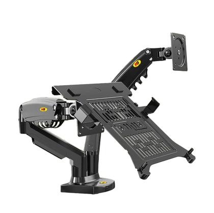 Imagem de Suporte Duplo Notebook e Monitor Articulado com Bandeja e Pistão a Gás para Mesa - North Bayou F160 FP-2 NB