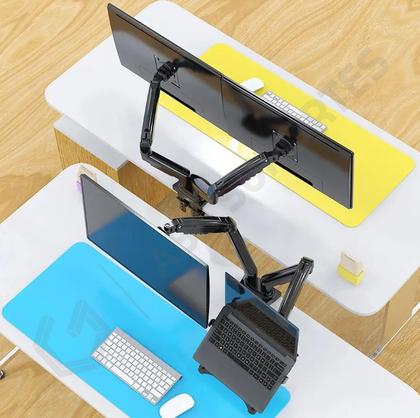 Imagem de Suporte Duplo Notebook e Monitor Articulado com Bandeja e Pistão a Gás para Mesa - North Bayou F160 FP-2 NB