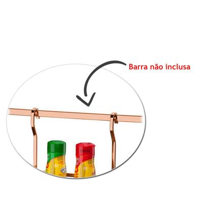 Imagem de Suporte Duplo Porta Tempero Utensílios Condimentos Para Barra Bancada Cozinha Rose -  2803RG Future