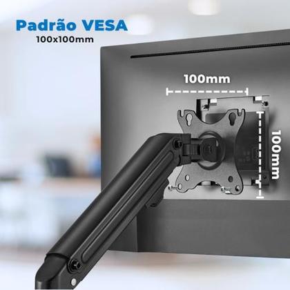 Imagem de Suporte Ergonômico Articulado de Mesa para 2 Monitores De 17" a 32" FT-445MG2 - Fixatek