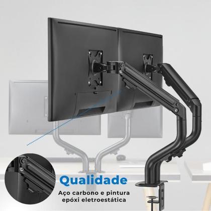 Imagem de Suporte Ergonômico Articulado de Mesa para 2 Monitores De 17" a 32" FT-445MG2 - Fixatek