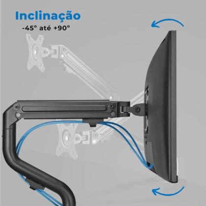 Imagem de Suporte Ergonômico Articulado de Mesa para 2 Monitores De 17" a 32" FT-445MG2 - Fixatek