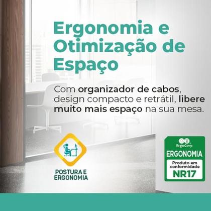 Imagem de Suporte Ergonômico Multiarticulado de Mesa para Monitor 17 a 35 ELG F98HDMI, Pistão à Gás, VESA, Grafite - F98HDMI