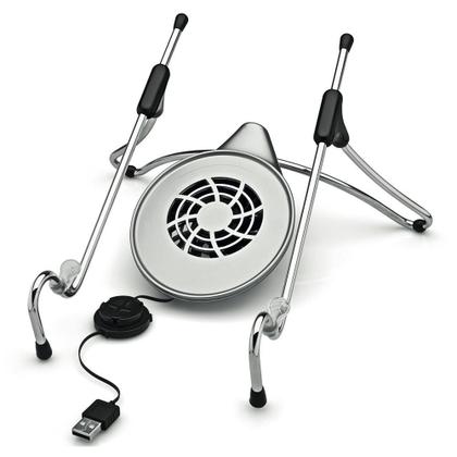Imagem de Suporte Ergonômico Octoo Uptable para Notebook com Cooler - Cromado/Cinza  UPC-01