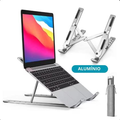 Imagem de Suporte Ergonômico Para Laptop Dobrável Articulado Prata