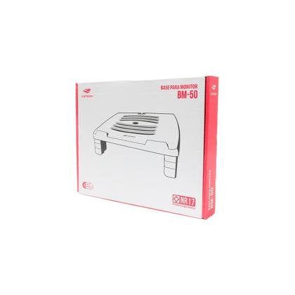 Imagem de Suporte Ergonômico para Monitor C3Tech, Ajuste com 4 Níveis de Altura, Preto - BM-50BK
