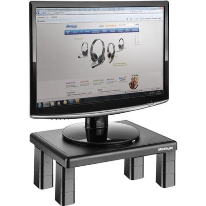Imagem de Suporte Ergonômico para Monitor Multi Quadrado, Ajuste com 4 Níveis de Altura, Preto - AC125